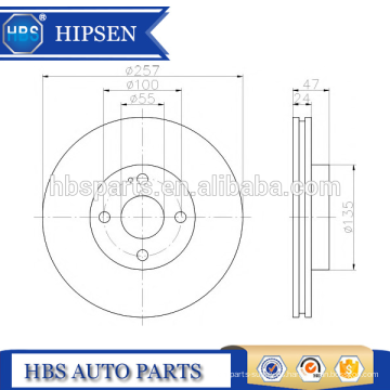 Cubierta del rotor del freno de disco ATE 424164 / 4241.64 / 4241 64 para Mazda